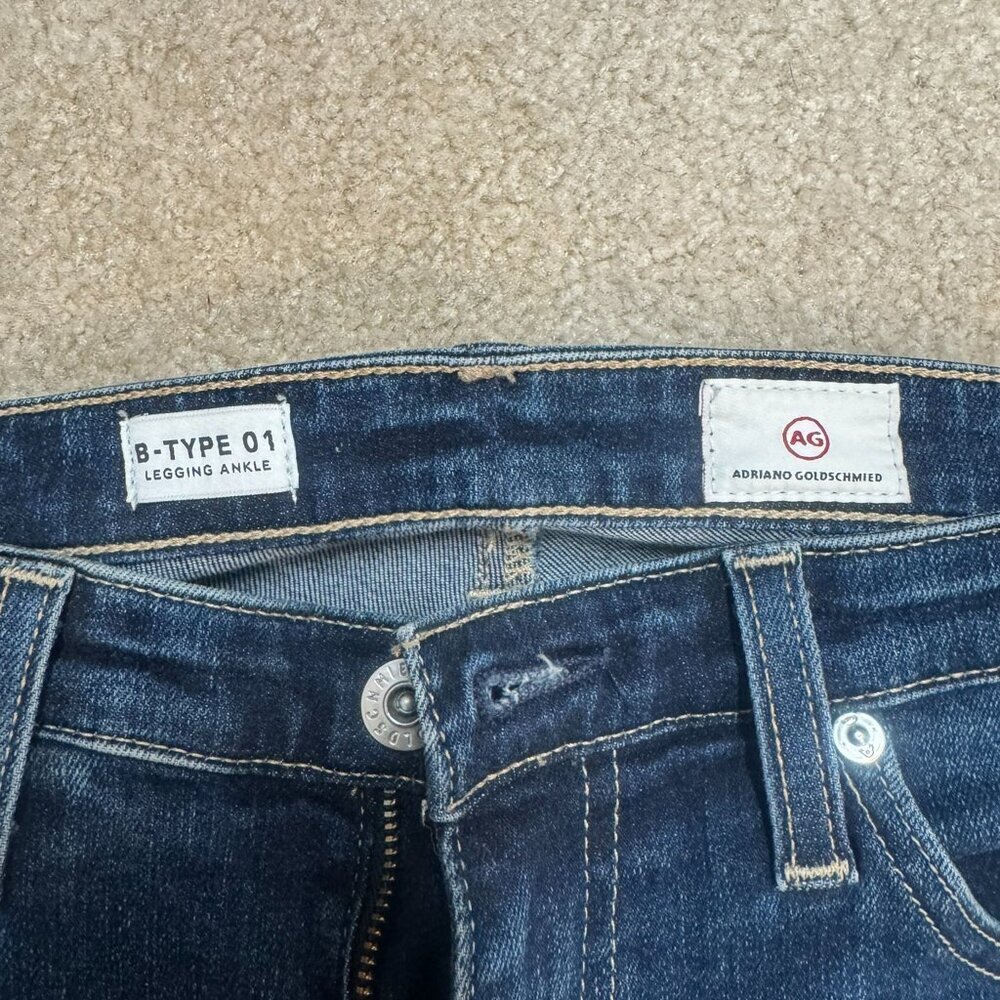 AG Adriano Goldschmied B-Type 01 Legging Ankle Jeans Size 26 x 28 Dark Wash EUC - Picture 3 of 9